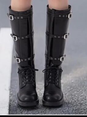 Athlefit Boots Riding Buckle Moto Biker Size 7